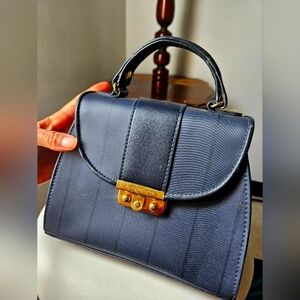 Liz Claiborne Navy Blue Structured Purse